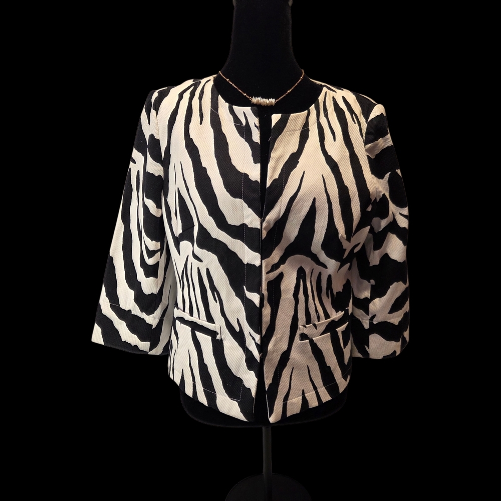 Black and White Zebra Print Women's Jacket